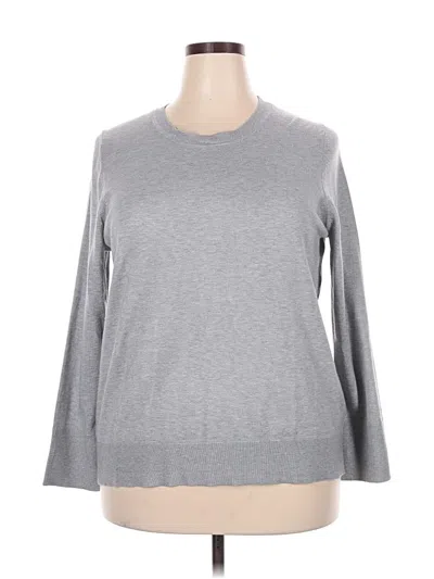 Pre-owned Free Assembly Long Sleeve Top Gray Crew Neck Tops