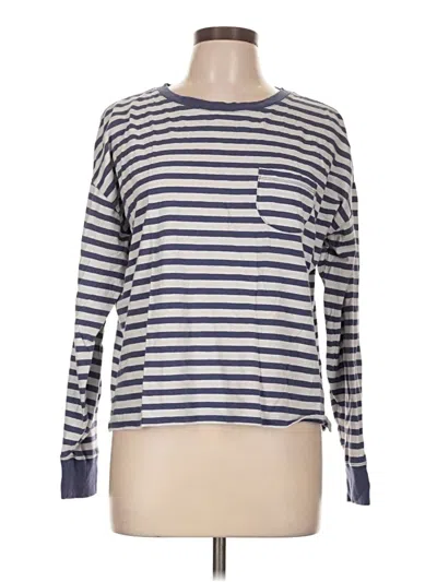 Pre-owned Free Assembly Long Sleeve T-shirt In Blue