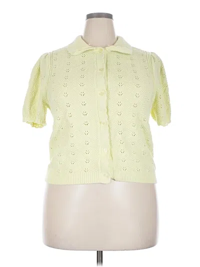 Pre-owned Free Assembly Short Sleeve Blouse In Green