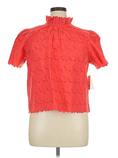Pre-owned Free Assembly Short Sleeve Blouse In Orange