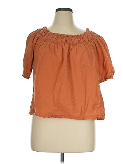 Pre-owned Free Assembly Short Sleeve Blouse In Orange