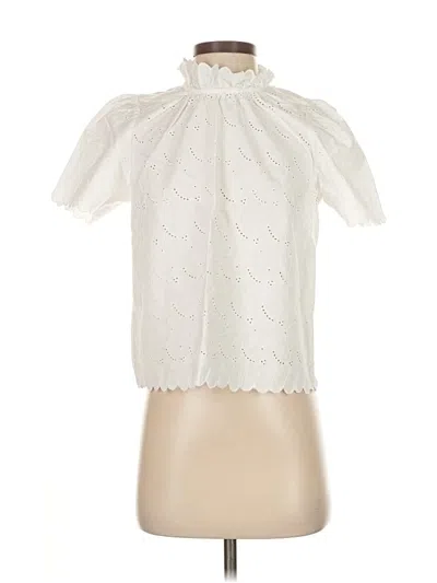 Pre-owned Free Assembly Short Sleeve Blouse In White