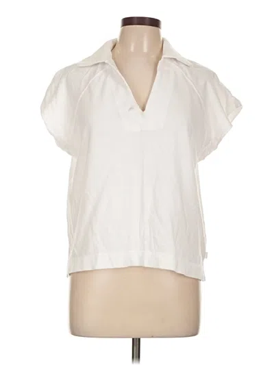 Pre-owned Free Assembly Short Sleeve Blouse In White