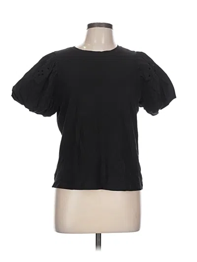 Pre-owned Free Assembly Short Sleeve Top Black Crew Neck Tops