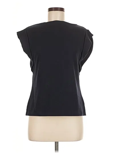 Pre-owned Free Assembly Short Sleeve Top Black One Shoulder Neckline Tops