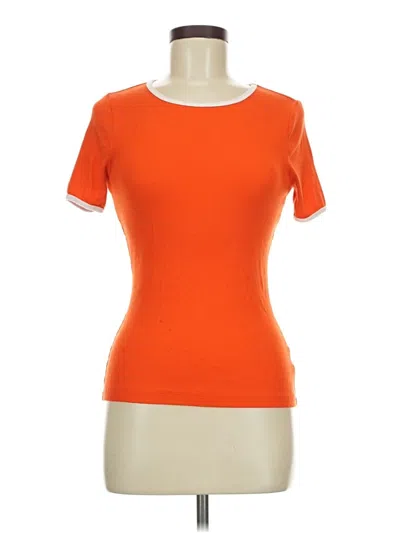 Pre-owned Free Assembly Short Sleeve Top Orange Crew Neck Tops