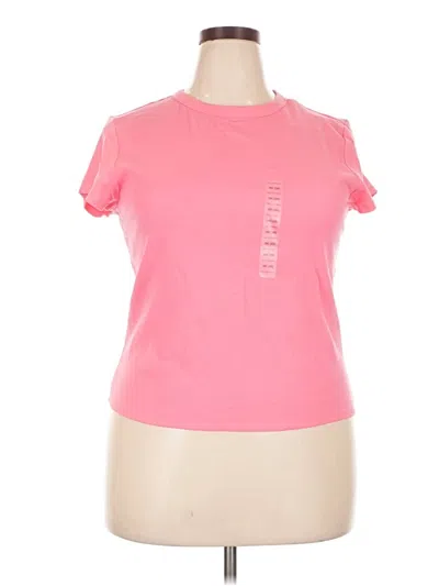Free Assembly Short Sleeve Top Pink Keyhole Neckline Tops