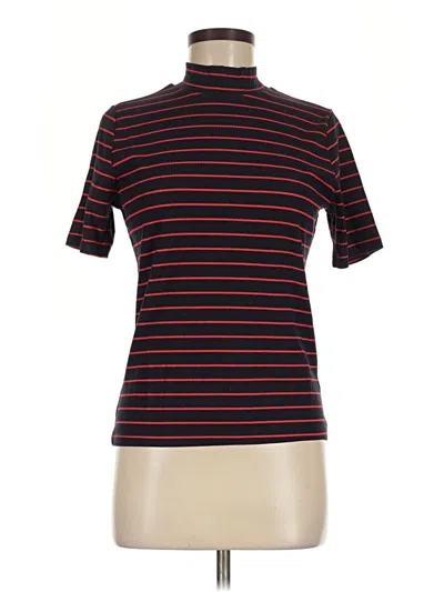Pre-owned Free Assembly Short Sleeve Top Red Mock Neckline Tops