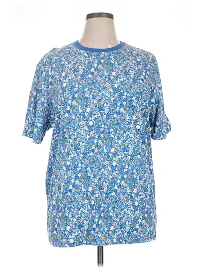 Pre-owned Free Assembly Short Sleeve T-shirt In Blue