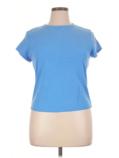 Pre-owned Free Assembly Short Sleeve T-shirt In Blue
