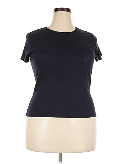 Pre-owned Free Assembly Short Sleeve Turtleneck In Black