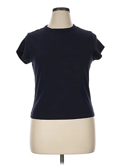 Pre-owned Free Assembly Short Sleeve Turtleneck In Blue