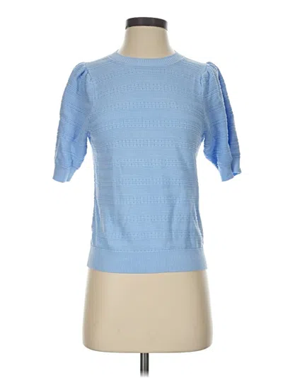 Pre-owned Free Assembly Short Sleeve Turtleneck In Blue