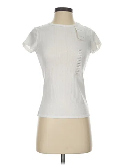 Pre-owned Free Assembly Short Sleeve Turtleneck In Ivory