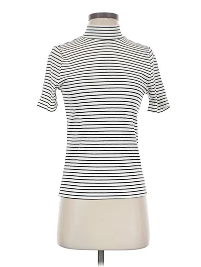 Pre-owned Free Assembly Short Sleeve Turtleneck In Ivory