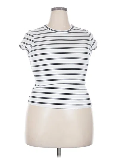 Pre-owned Free Assembly Short Sleeve Turtleneck In White