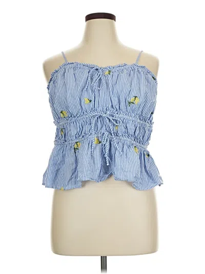 Pre-owned Free Assembly Sleeveless Blouse In Blue