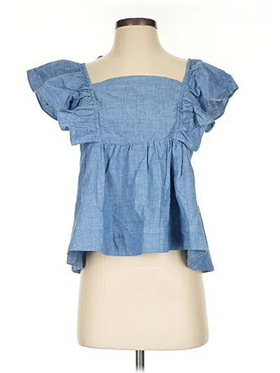 Pre-owned Free Assembly Sleeveless Blouse In Blue