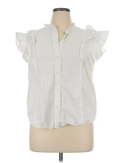 Pre-owned Free Assembly Sleeveless Button Down Shirt In White