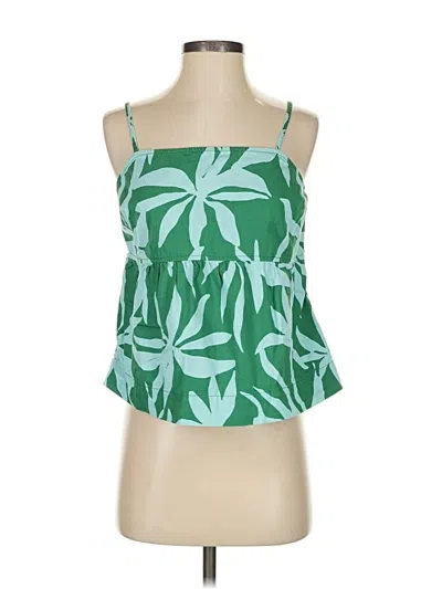 Pre-owned Free Assembly Sleeveless Top Green Halter Neckline Tops