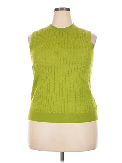 Pre-owned Free Assembly Sleeveless Top Green High Neck Tops