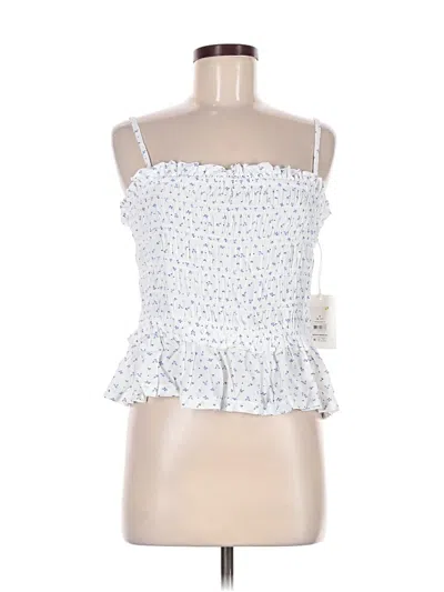 Pre-owned Free Assembly Sleeveless Top White Strapless Neckline Tops