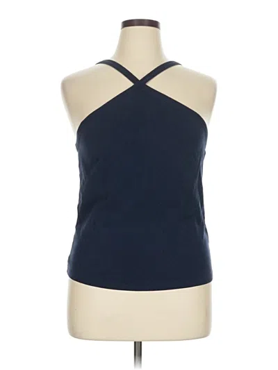 Pre-owned Free Assembly Tank Top Blue Halter Neckline Tops