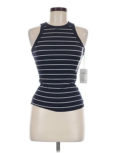 Free Assembly Tank Top Blue Halter Neckline Tops
