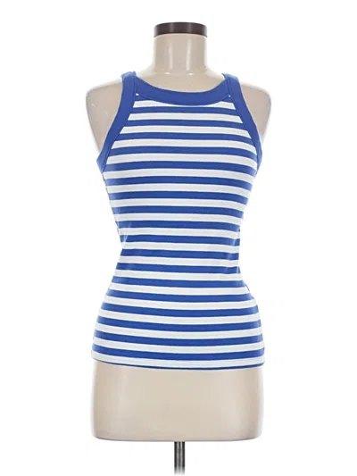 Pre-owned Free Assembly Tank Top Blue Halter Neckline Tops