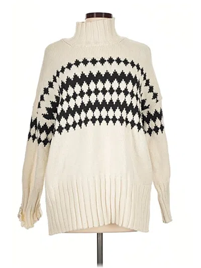 Pre-owned Free Assembly Turtleneck Sweater In Ivory