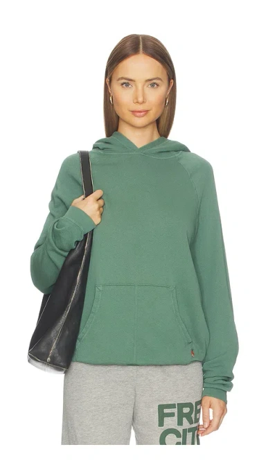 Free City Basicgoodness Fluff Hoodie In Green