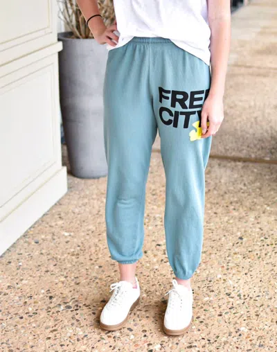 Free City Large Logo Sweatpant In Surplus Blues In Multi