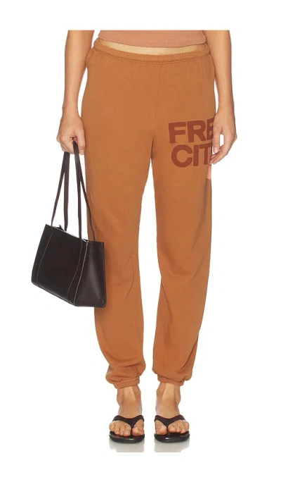 Free City Large Sweatpant In Brown
