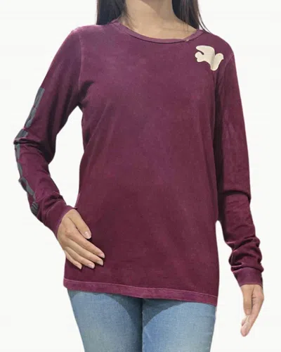 Free City Lifenaturelove Supervintage Longsleeve Tee In Deeplove In Burgundy