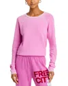 Free City Lucky Rabbits Cotton Sweatshirt In Pink Rabbit