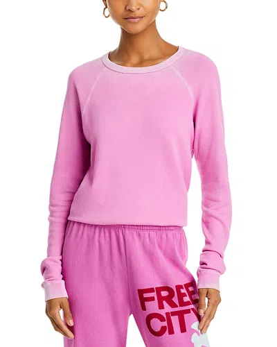 Free City Lucky Rabbits Cotton Sweatshirt In Pink Rabbit