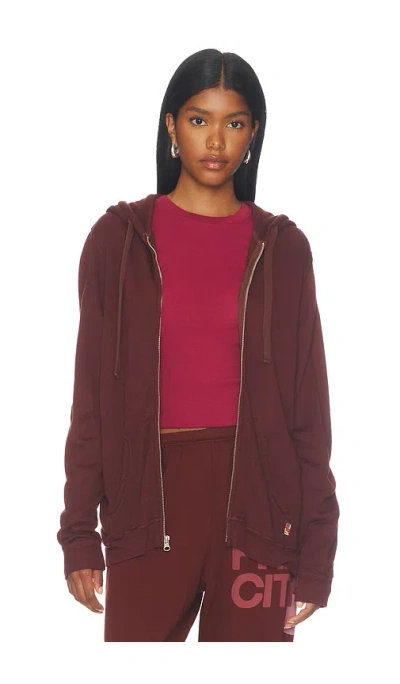 Free City Lux Zip Hoodie In Rust