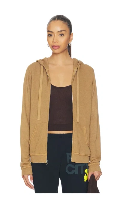 Free City Superfluff Lux Zip Hoodie In Brown