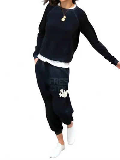 Free City Unisex Lucky Rabbit Sweatshirt In Superblack