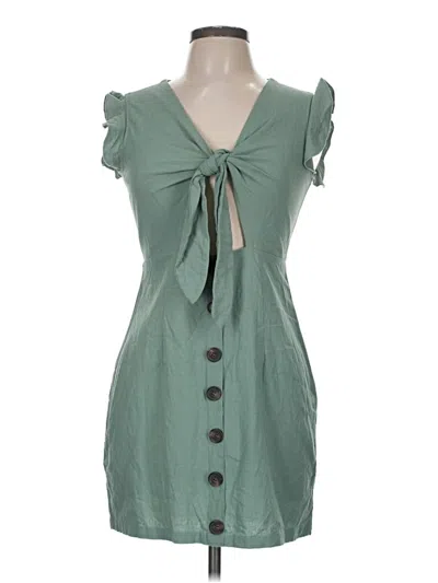 Pre-owned Free Country Casual Dress In Green