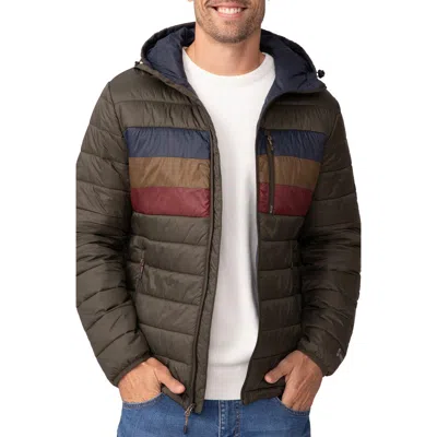 Free Country Colorblock Puffer Jacket In Green
