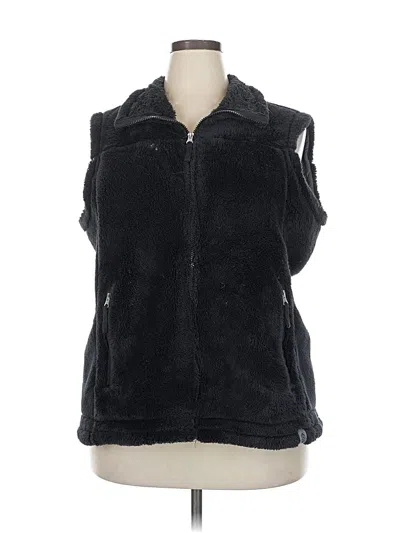 Pre-owned Free Country Faux Fur Vest In Black