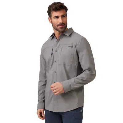 Free Country Men's Acadia Long Sleeve Shirt In Grey