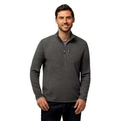 Free Country Men's Altitude Quilt Long Sleeve 1/2 Zip Mock Neck Shirt In Black