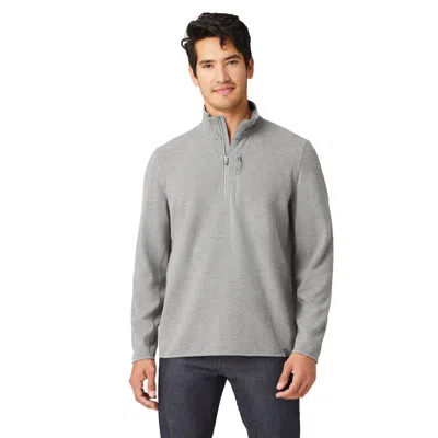 Free Country Men's Altitude Quilt Long Sleeve 1/2 Zip Mock Neck Shirt In Grey