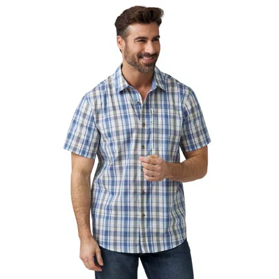 Free Country Men's Excursion Short Sleeve Poplin Shirt In Blue