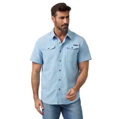 Free Country Men's Expedition Nylon Rip-stop Short Sleeve Shirt In Blue