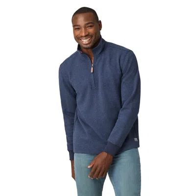 Free Country Men's Glenclyffe Waffle 1/4 Zip Mock Neck Shirt In Blue