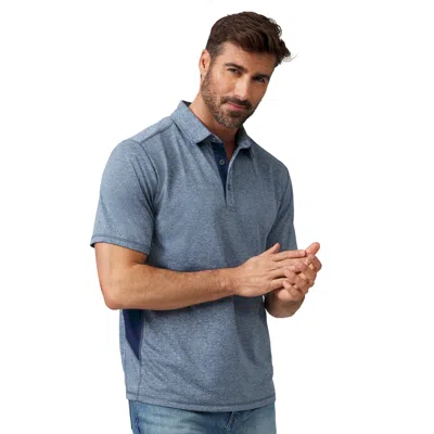 Free Country Men's Micro Mesh Short Sleeve Polo Shirt In Blue