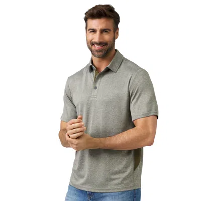 Free Country Men's Micro Mesh Short Sleeve Polo Shirt In Gray